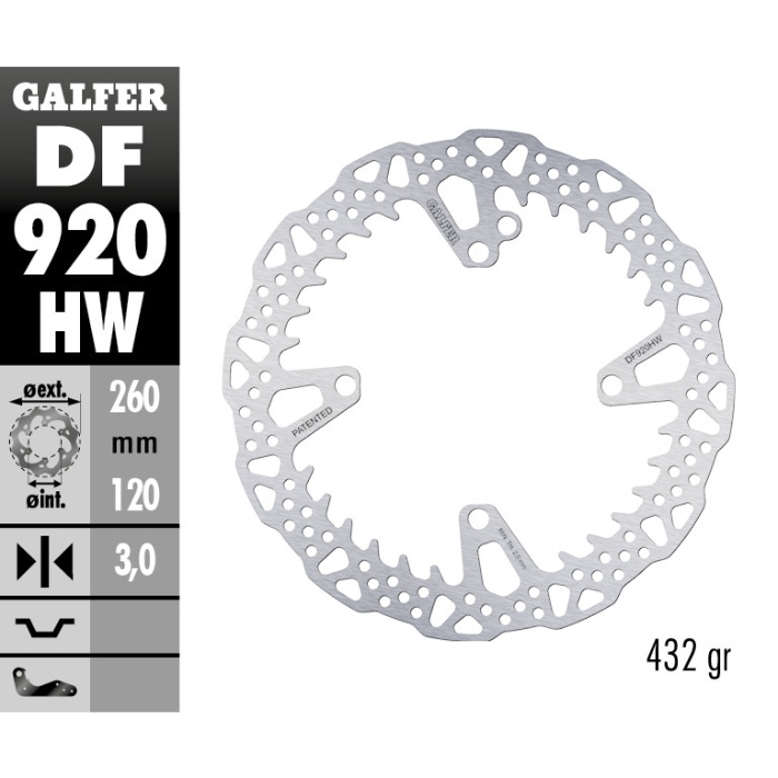 Brake disc Galfer Shark Sherco 450 SEF-R (15-25) front DF920HW