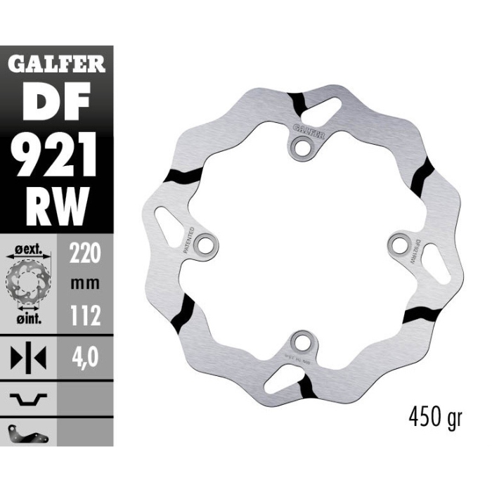 Brake disc Galfer Race Sherco 250 SEF-R (14-25) rear DF921RW