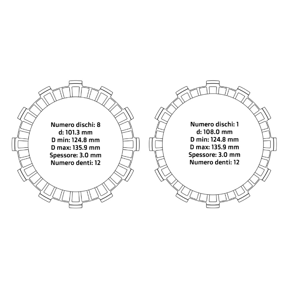 Clutch plates NRTeam Honda CRF 250 R (11-25) - Friction set DS02.F004.9