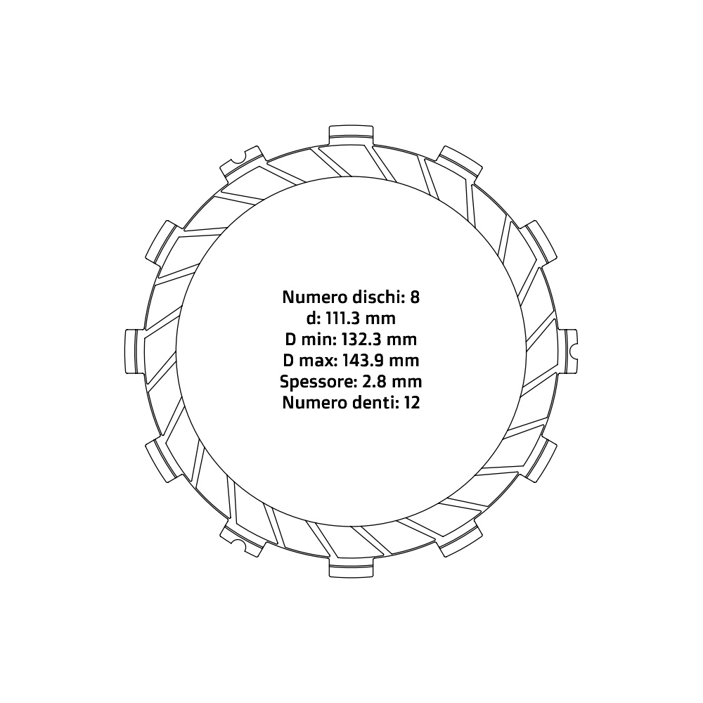 Clutch plates NRTeam Beta RR 350 (18-24) - Friction set DS02.F010.8