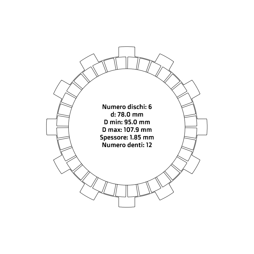 Clutch plates NRTeam Gasgas 65 MC (21-23) - Friction set DS02.F015.6