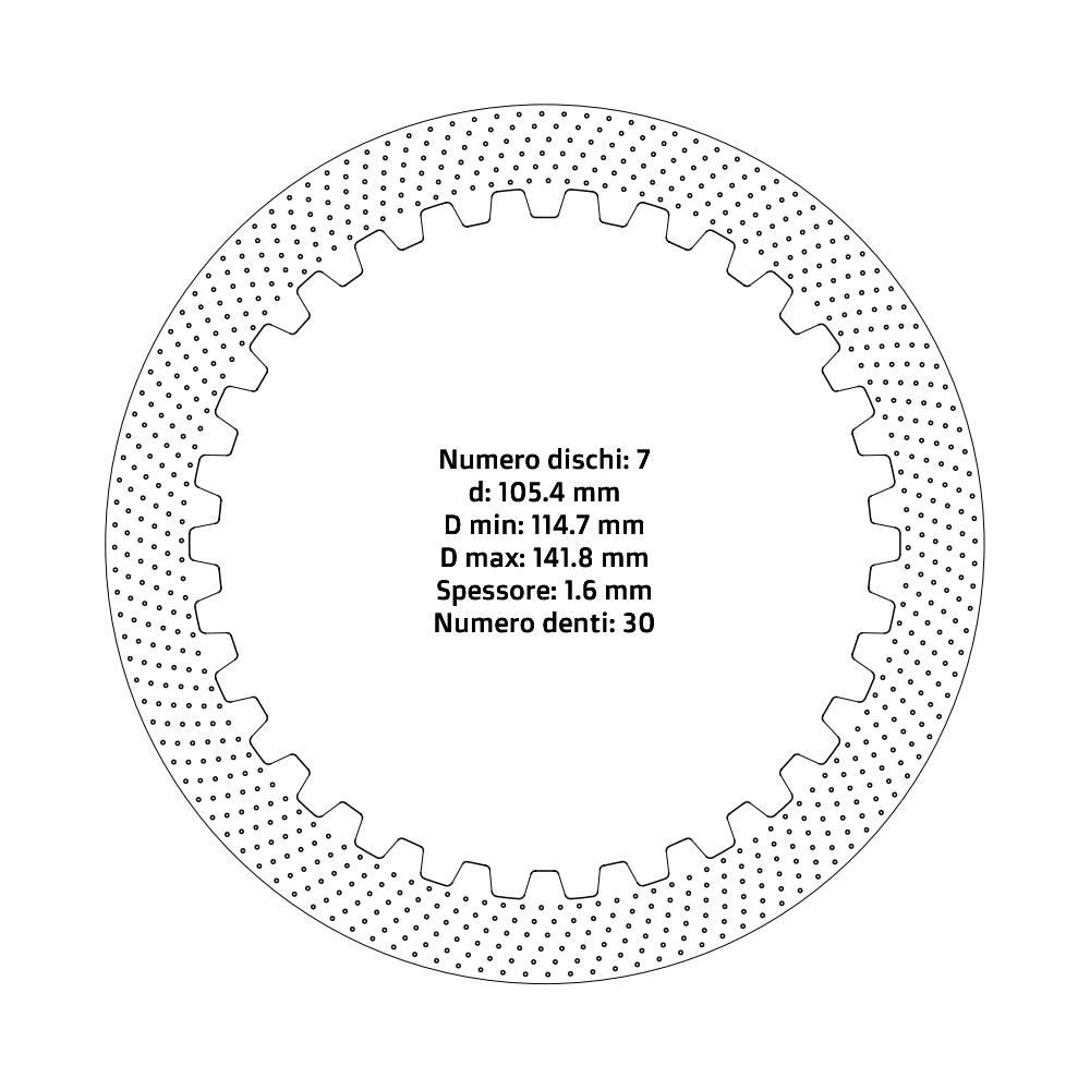 Clutch plates NRTeam Fantic 300 XE (24-25) - Steel set DS02.S020.7