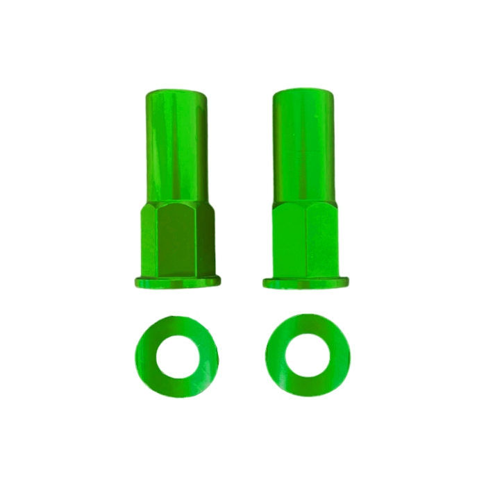 Pair of rim lock nuts green