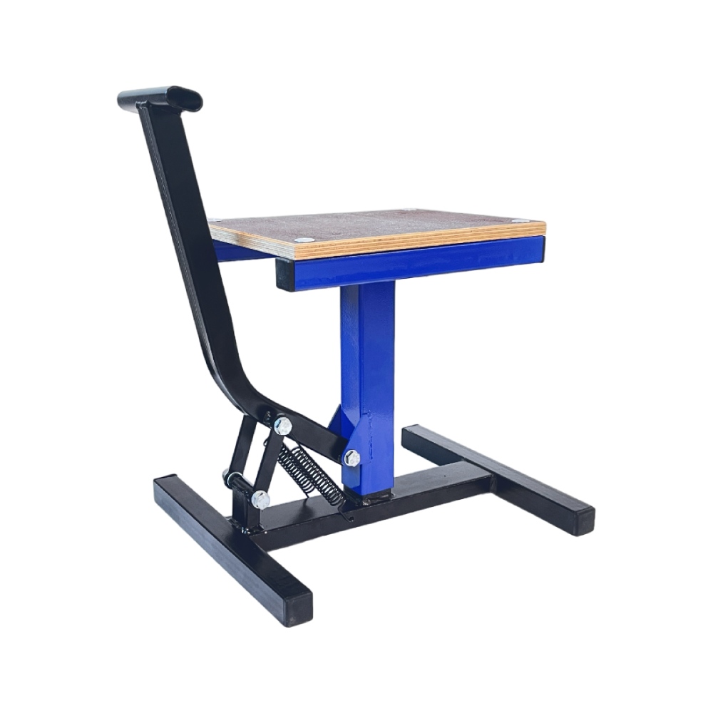 Motorcycle lift stand NRTeam wooden top platform - black/blue DS89.CVW-NB