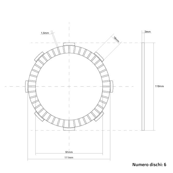 Clutch Discs (Friction) FCC Kawasaki KX 85 (01-25) FCC.0021