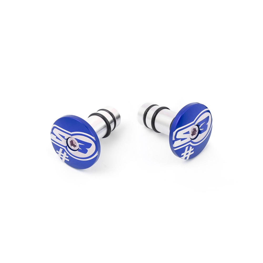 Pair of handlebar end caps S3 blue Too Pair of handlebar end caps S3 blue Too