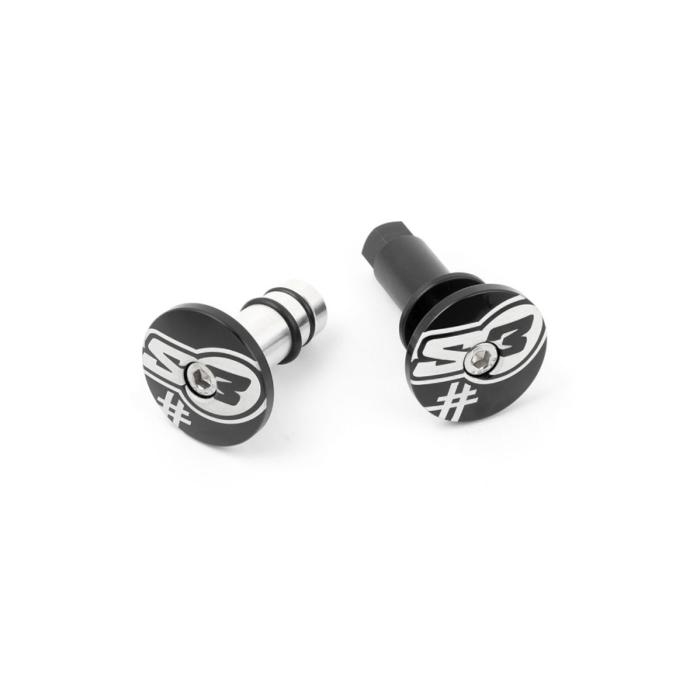Pair of handlebar end caps S3 black Five HA-END5-B