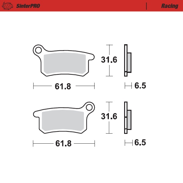 Brake pads Moto Master KTM 65 SX (09-22) rear racing MM-094611