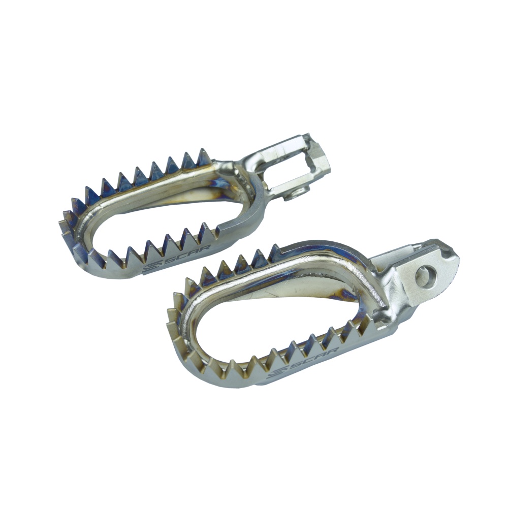 Footpegs titanium Scar KTM 250 SX (23-26) Anti-Mud S5518AM